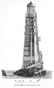 The Eddystone Lighthouse that burned, causing the death of Henry Hall.