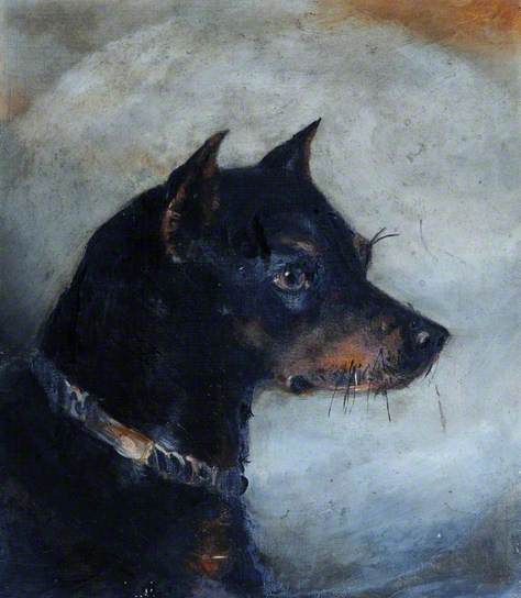 Black Dog, Aline Thellusson, c. 1875, Brodsworth Hall. http://www.bbc.co.uk/arts/yourpaintings/paintings/a-black-dog-68634
