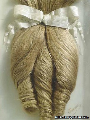 Curls cut and preserved when a young woman named Emma entered the convent. http://www.bbc.com/news/world-europe-19787338