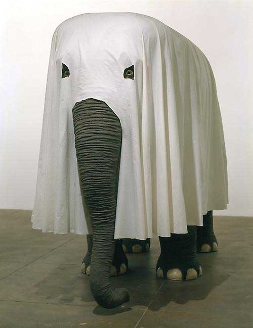 The Ghost of Romeo, the Circus Elephant elephant ghost in sheet