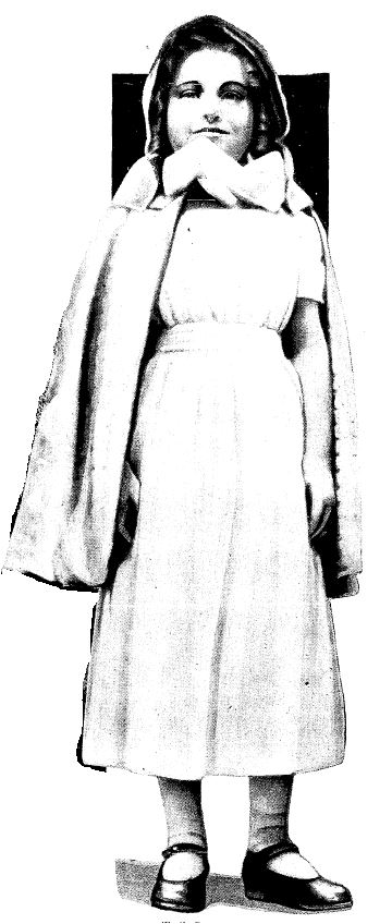 Young Patience Worth Curran in the "Puritan" clothes selected by her "spirit mother."