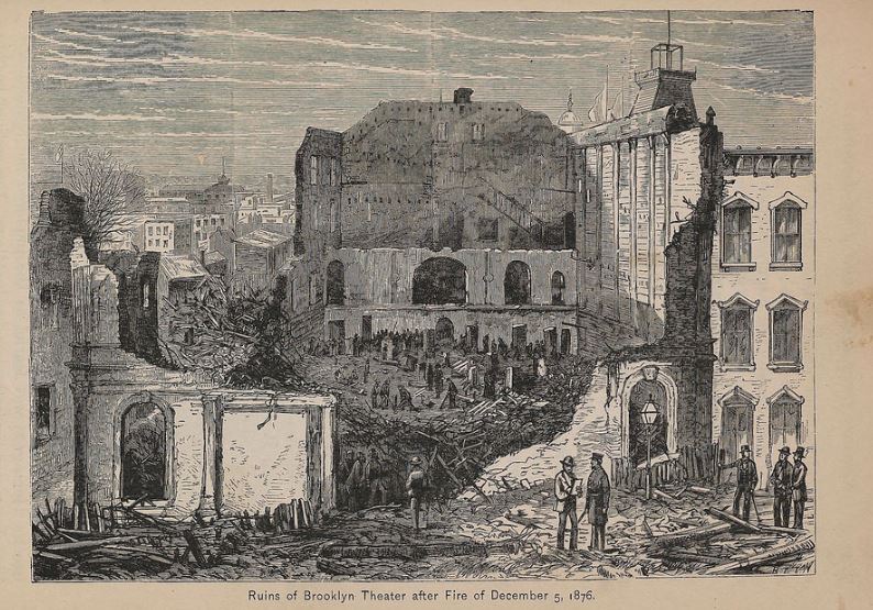 Ruins of the Brooklyn Theater after the fire.