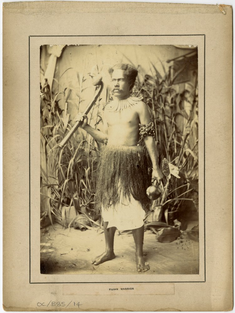 A warrior of Fiji, c. 1900 http://www.britishmuseum.org/research/collection_online/collection_object_details.aspx?objectId=3081693&partId=1&searchText=fiji+warrior&images=true&page=1