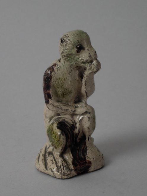 Supposed to be a "Speak No Evil" monkey, but seems to embody modern angst on the eve of the Chinese Year of the Monkey. http://www.nationaltrustcollections.org.uk/object/478210